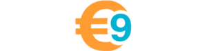 Euro-Symbol wird durch farblich abgehobene 9 zu einem fast kreisrundem Logo.